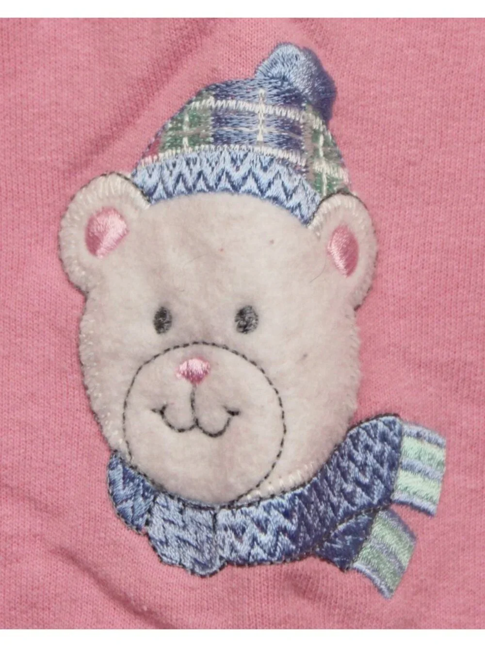Vtg 90s Healthtex 4T Pink 2pc Shirt Pants  Plaid Snowflakes Turtleneck Polar Bea